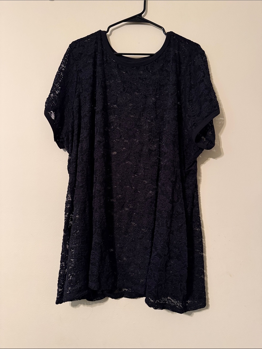 Torrid Black Lace Short-Sleeve Women's Top - Classic Crewneck